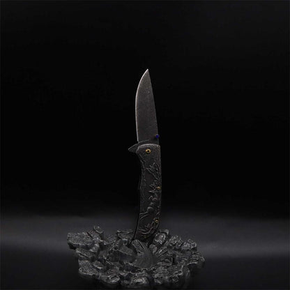 3D Sculpture Reindeer Folding Knife