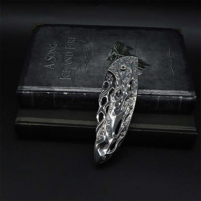Fantastic Flame Shape Folding Knife