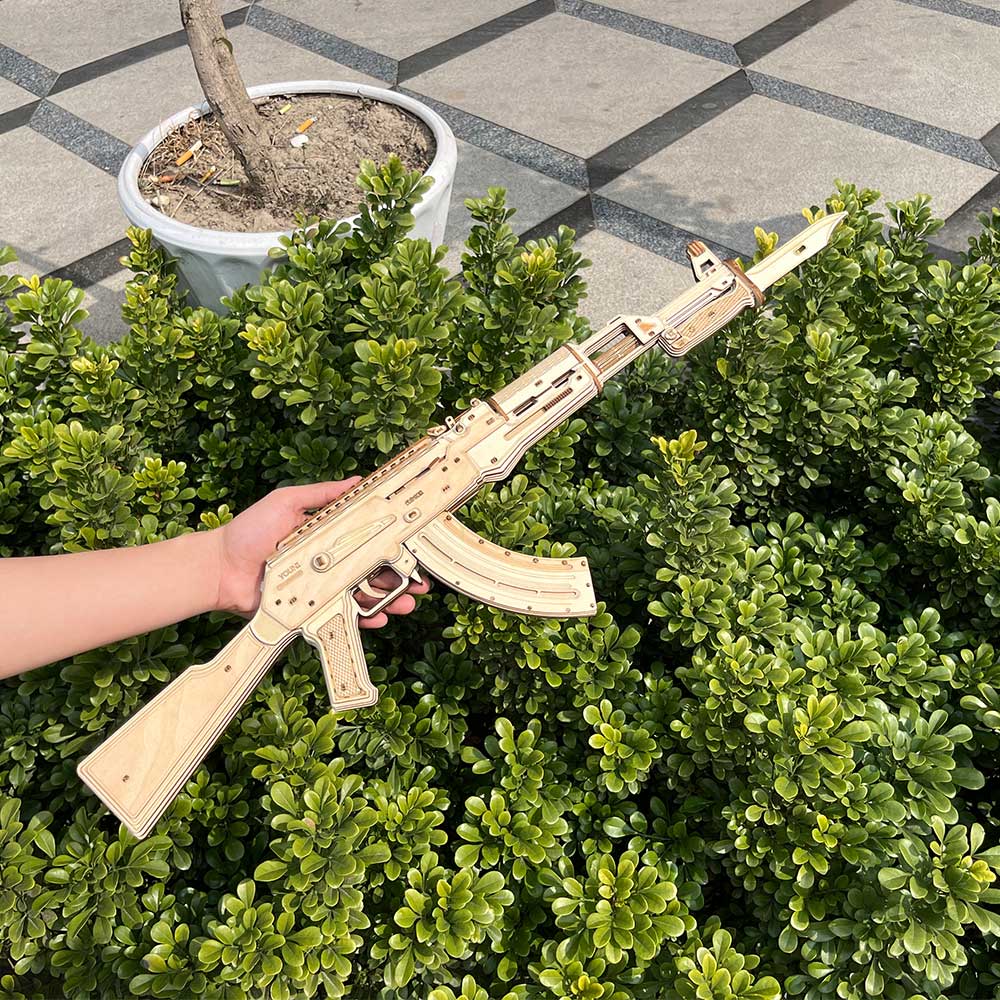 AK47 Wooden Rubber Band Replica Gun Model Kit