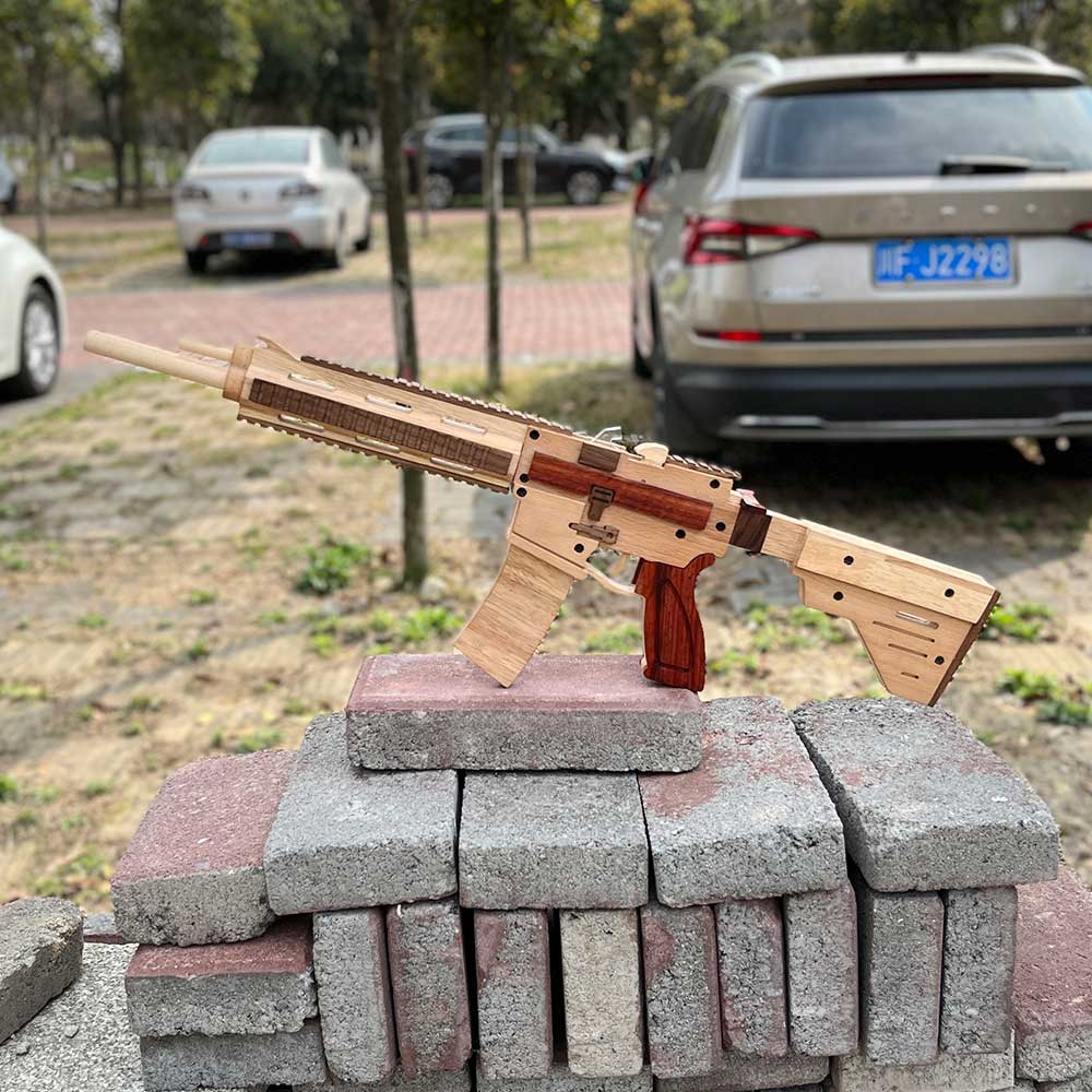 M416 Wooden Rubber Band Gun Model Kit