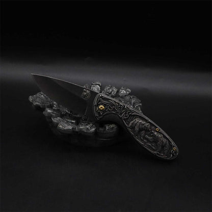Brown Bear 3D Relief Folding Knife