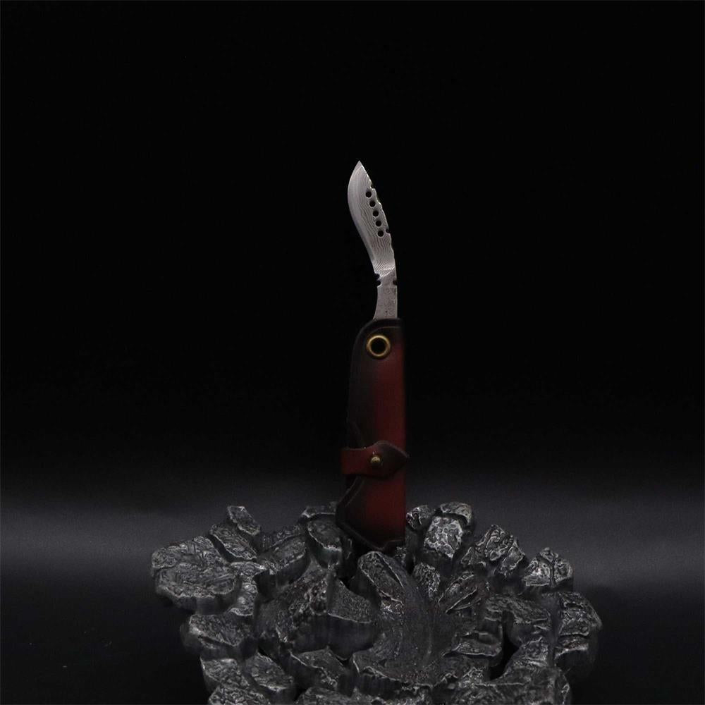 Damascus Steel Nepal Knife With Leather Case