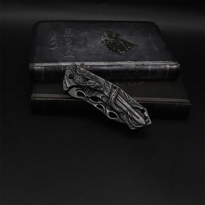 Cool Dragon With Sword Folding Knife