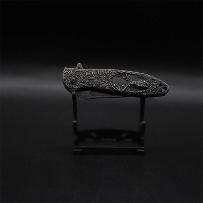 Fantastic Reindeer in the Mirror Folding Knife