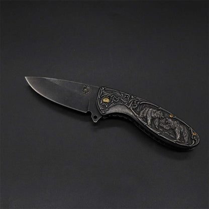 Brown Bear 3D Relief Folding Knife