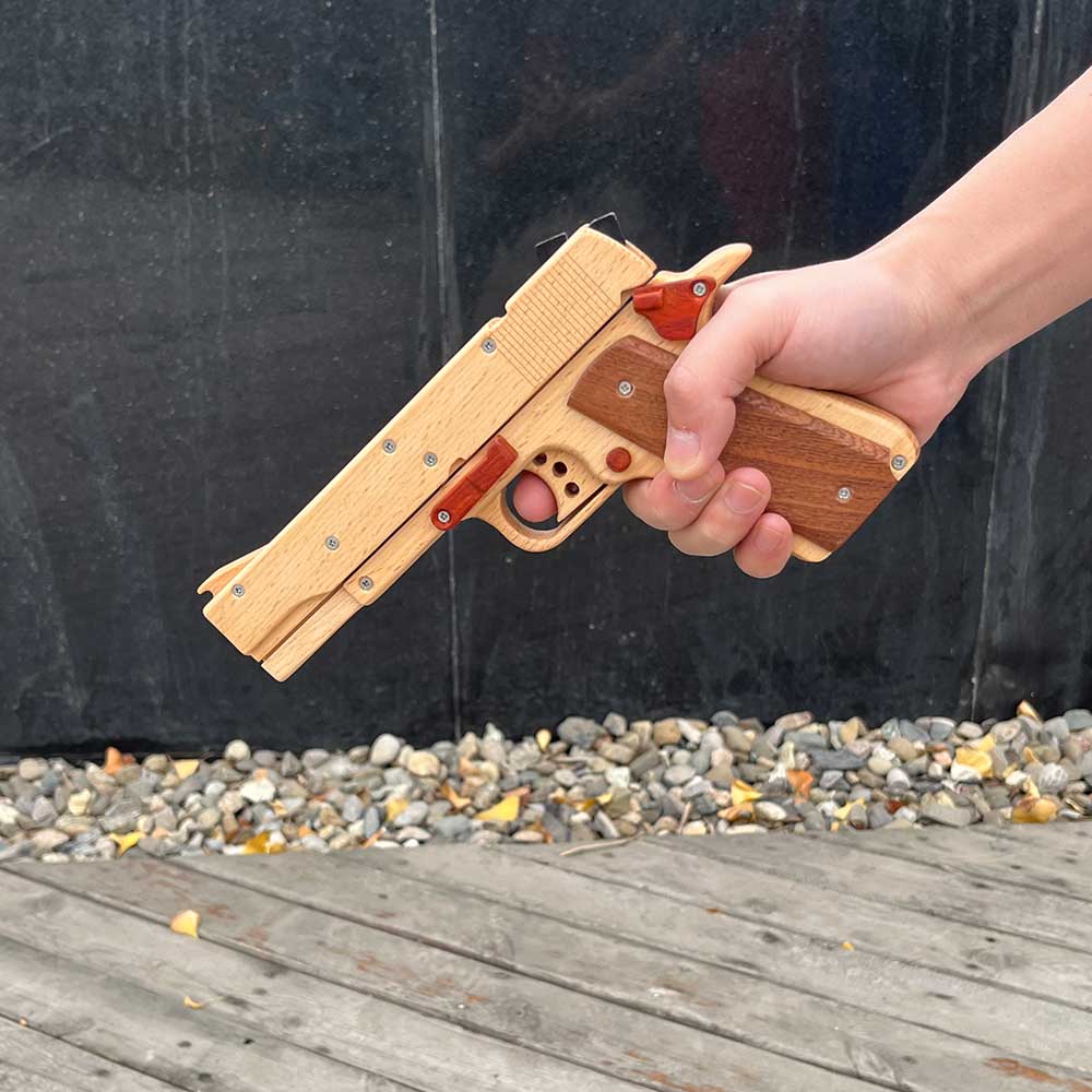 Assembled M1911 Wooden Replica Rubber Band Gun