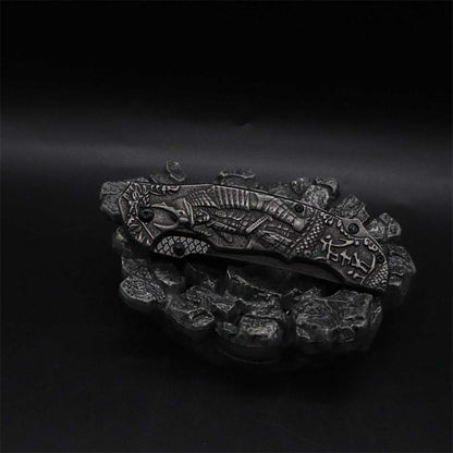3D Samurai Sculpture Folding Knife