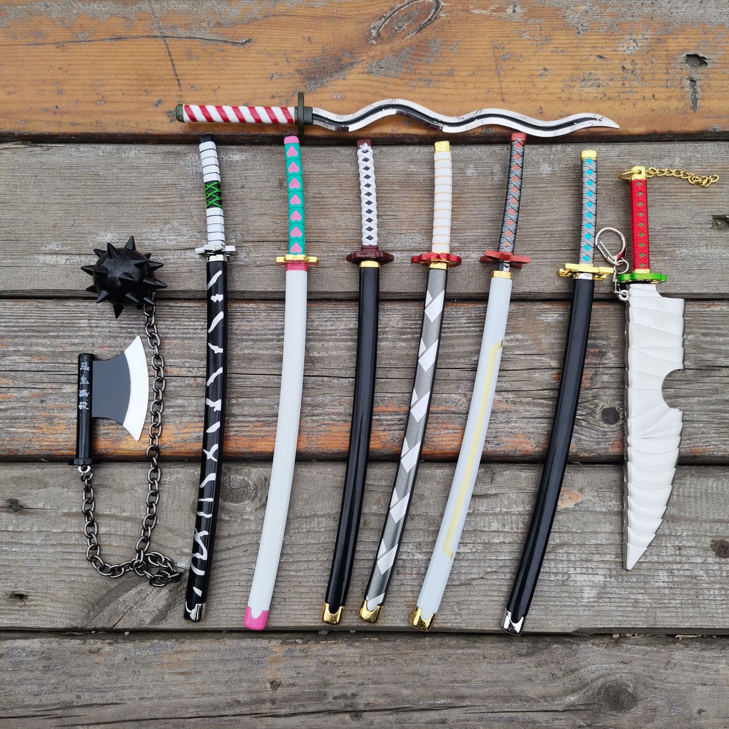 Wooden Cosplay Anime Swords, Kochou Shinobu Samurai Sword, Black, Short, 30  in - Walmart.com