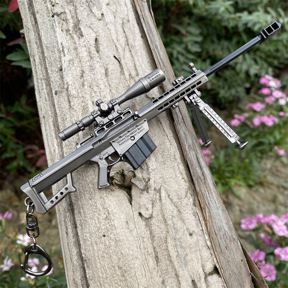 Metal Barrett M82A1 Sniper Rifle Gun Keychain 17CM/6.7" 