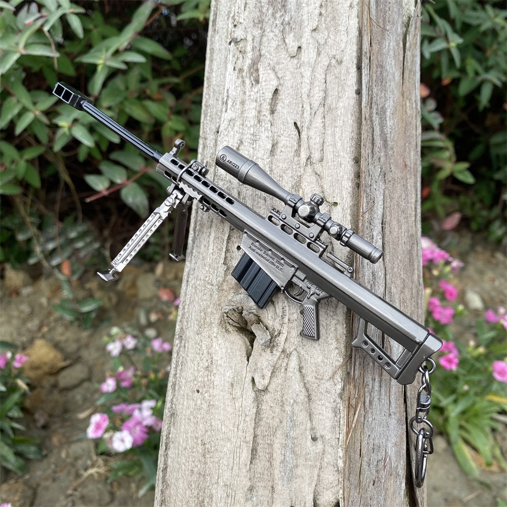 Metal Barrett M82A1 Sniper Rifle Gun Keychain 17CM/6.7" 
