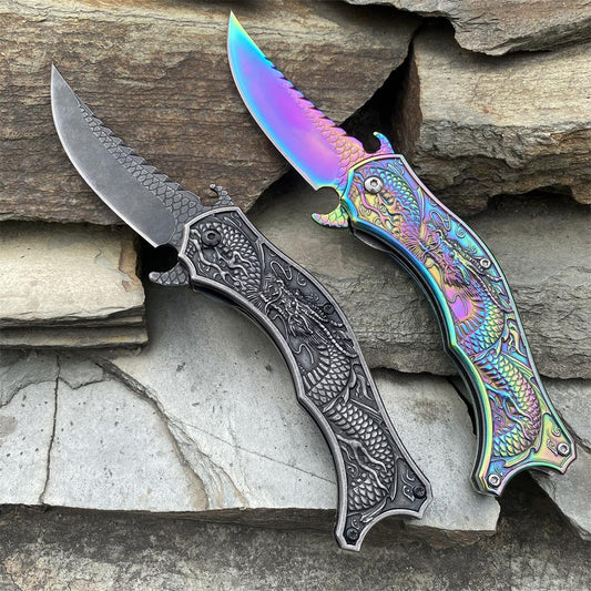 Chinese Dragon Totem Folding Knife