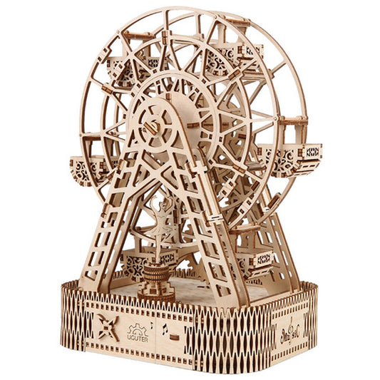 DIY Wooden Music Box Ferris Wheel Assembly Kit Puzzle Model With 3 Kinds Song