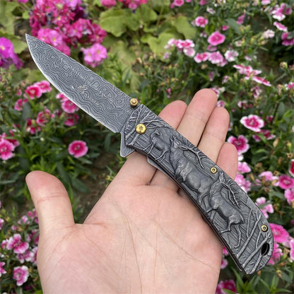 Fantastic Deer Family Folding Knife