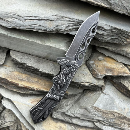 Cool Dragon With Sword Folding Knife