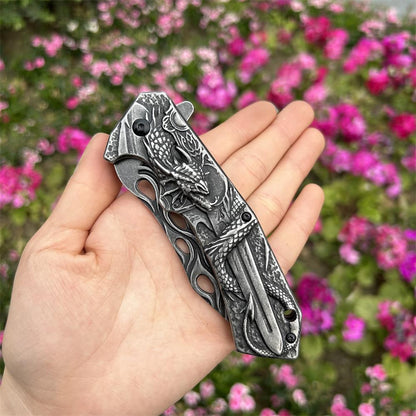 Cool Dragon With Sword Folding Knife