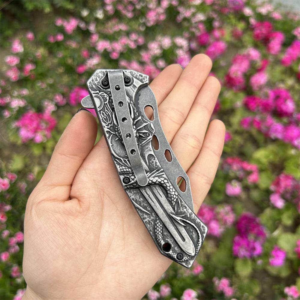 Cool Dragon With Sword Folding Knife