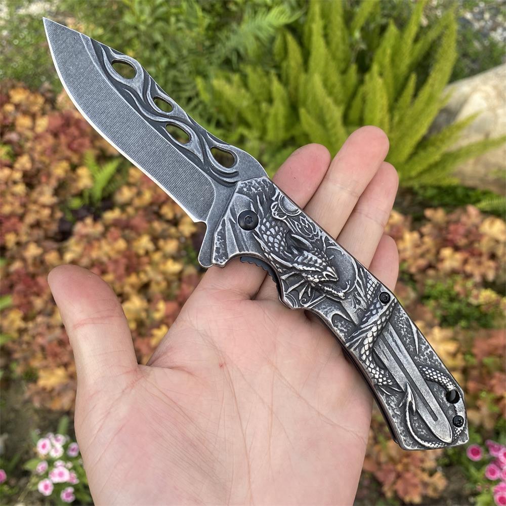 Cool Dragon With Sword Folding Knife