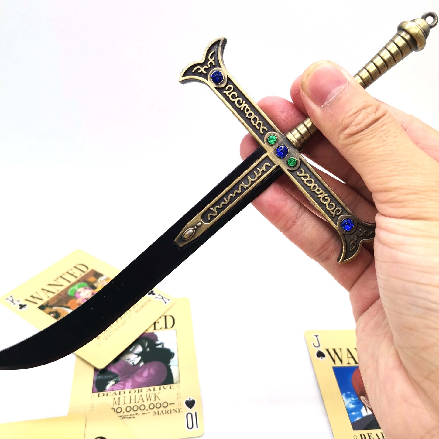 Anime One-Piece Mihawk Hawkeye Dark Night Sword Weapon Prop 25Cm