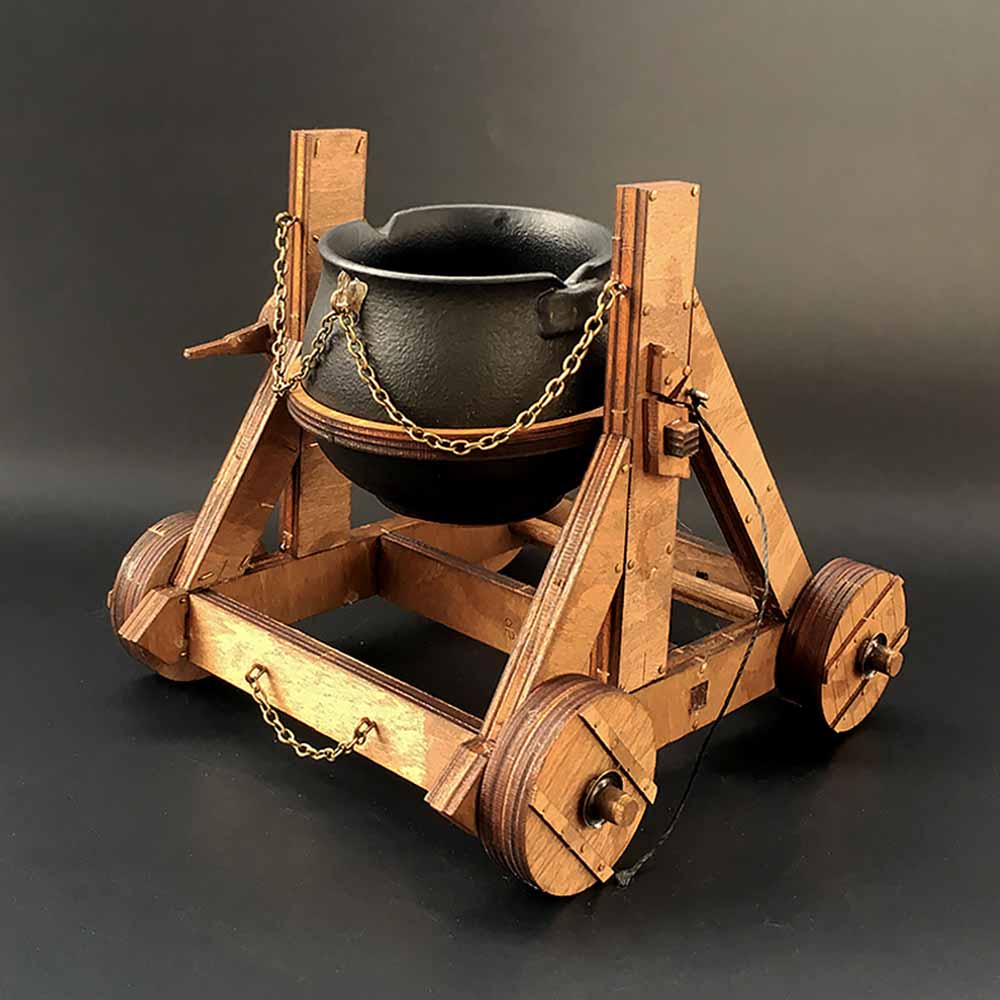 AM007 Flaming Chariot Wooden Mechanical Toys Military Model Kits for Adults