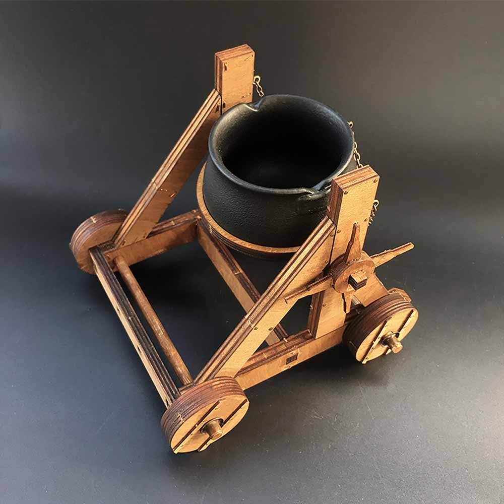 AM007 Flaming Chariot Wooden Mechanical Toys Military Model Kits for Adults