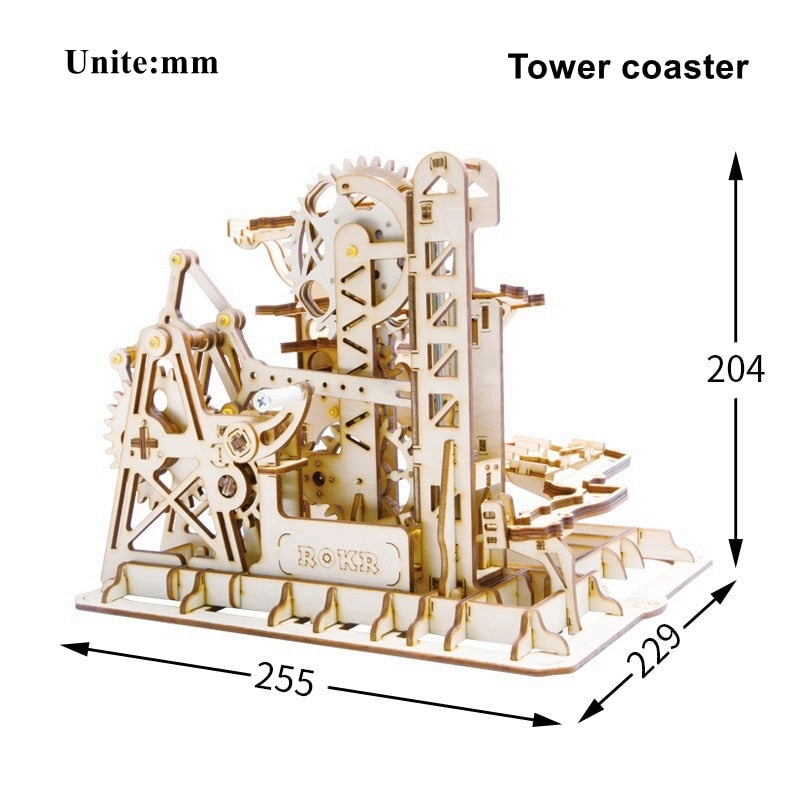 DIY Waterwheel Wooden Model Building Block Kits