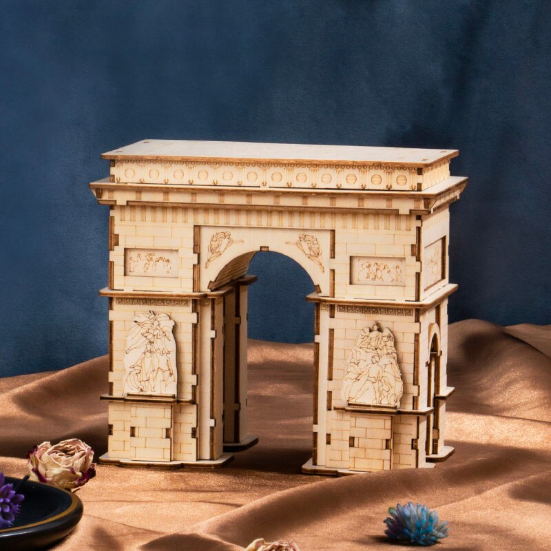 Diy 3d Arc of The Triumph  Wooden Puzzle  Popular Toy Present