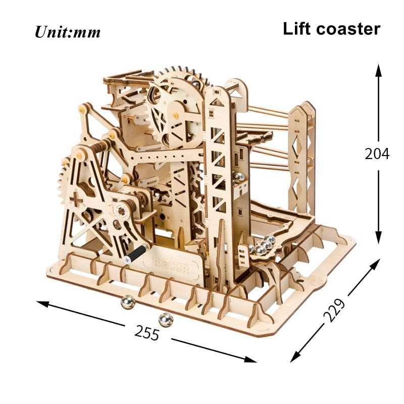 DIY Waterwheel Wooden Model Building Block Kits