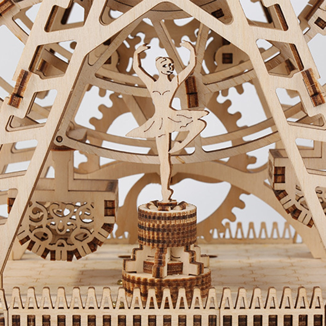 DIY Wooden Music Box Ferris Wheel Assembly Kit Puzzle Model With 3 Kinds Song