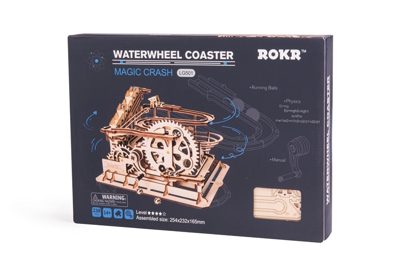 DIY Waterwheel Wooden Model Building Block Kits