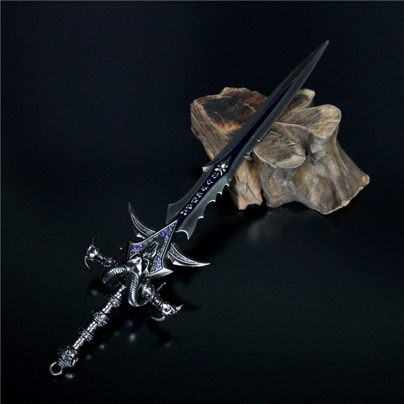 22CM/8.7'' Lich King Sword Frostmourne Model Game Peripheral Keychain