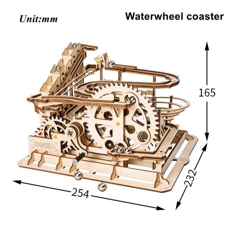 DIY Waterwheel Wooden Model Building Block Kits