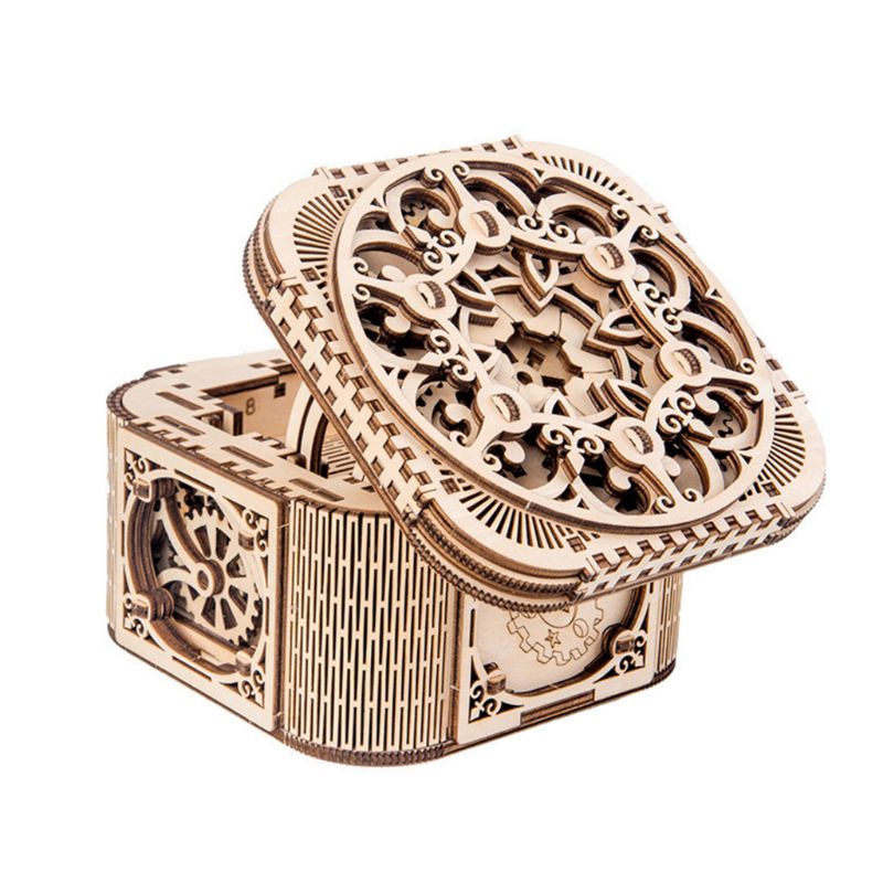 3D Wooden Mechanical Puzzle Jewelry Box Model Building Kits