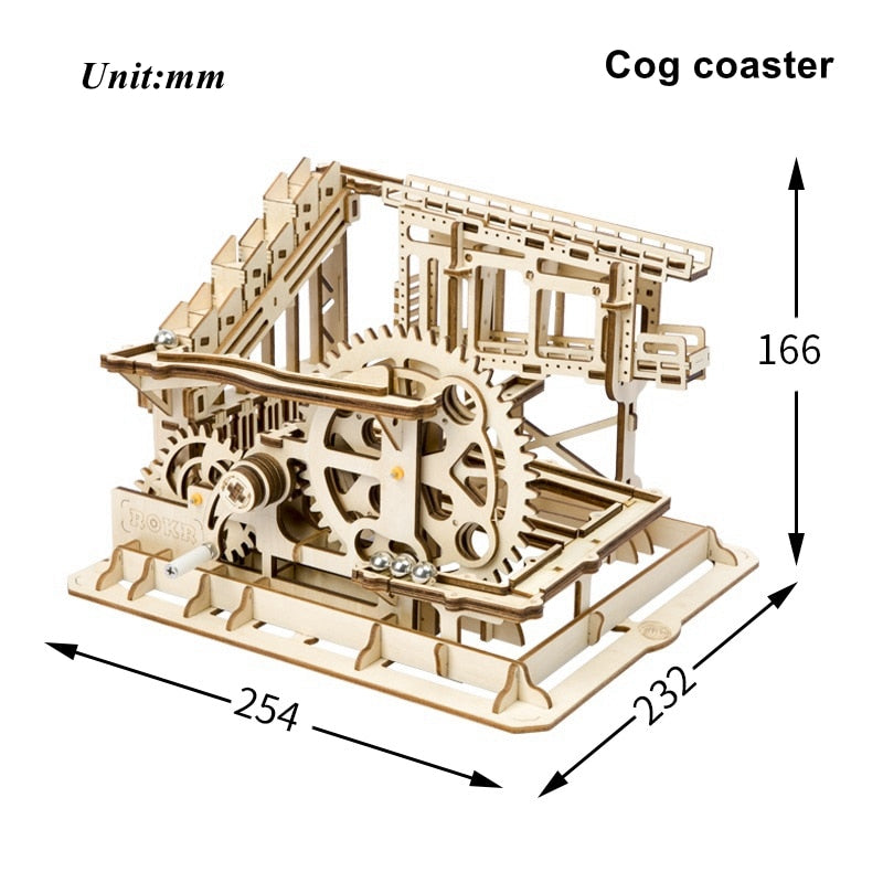 DIY Waterwheel Wooden Model Building Block Kits