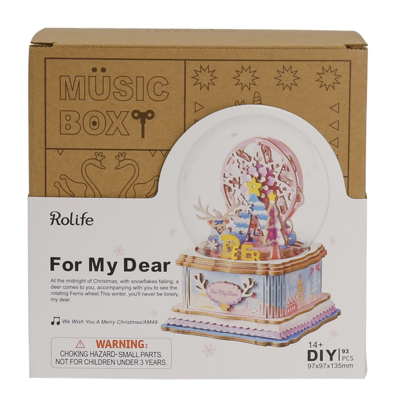 DIY 3D Puzzle Mobile Music Box Toy for Adult Children