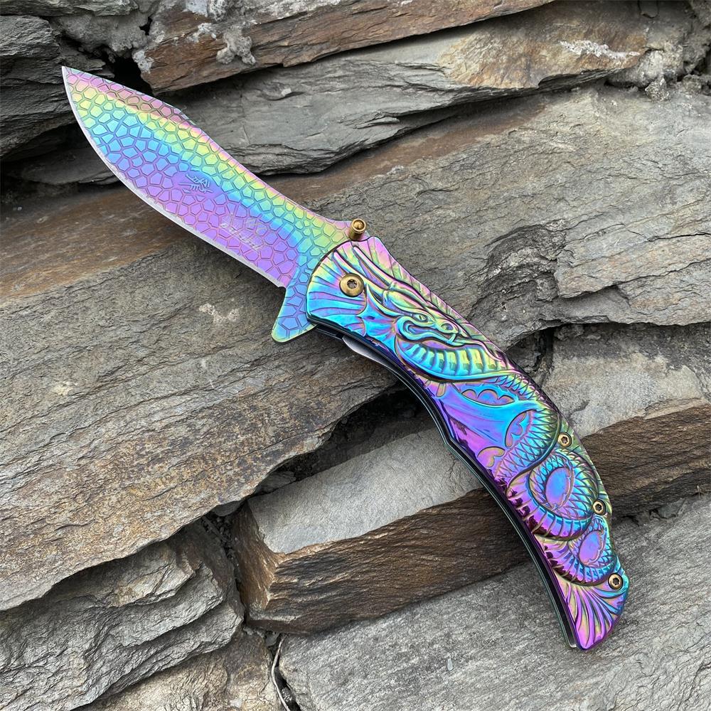 Sea Serpent sculpture Folding Knife Camping Knife