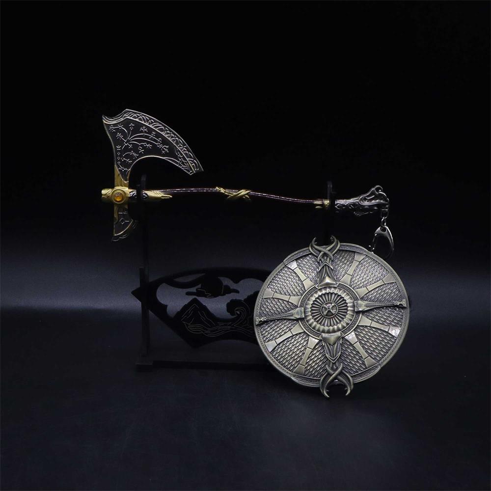 Metal Kratos Leviathan Axe Guardian Shield Replica Display Model