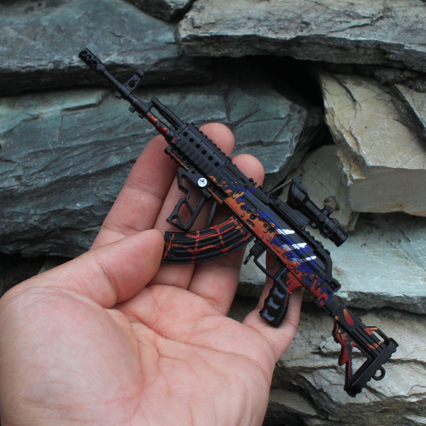Metal Beryl M762 Miniature Assault Rifle Small Gun Model 17CM/6.7"