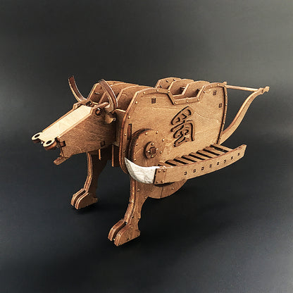 AM013 Mu Niu Liuma Zhuge Liang Three Kingdoms Ancient Wooden Ox Chariot Model