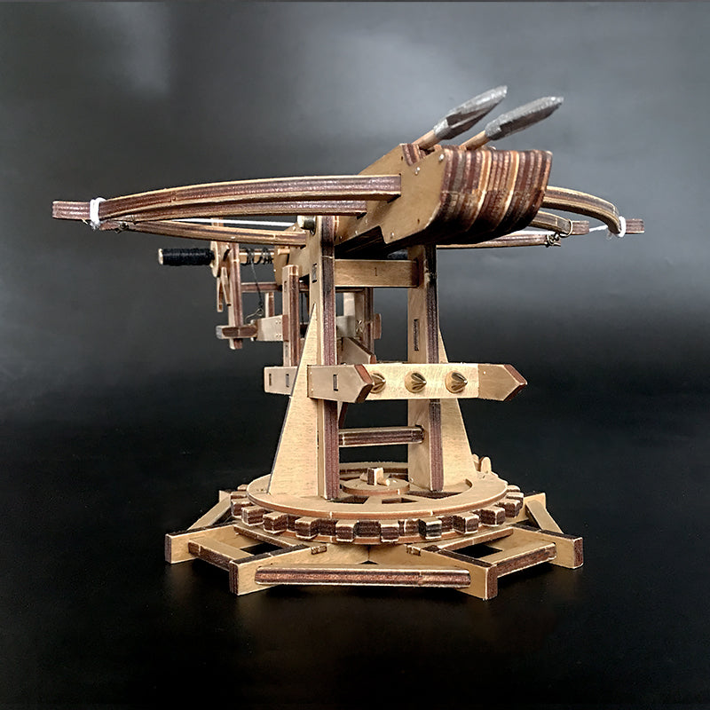 Rotating Crossbow Chariot Wooden Model Kit Ancient Crossbow Replica