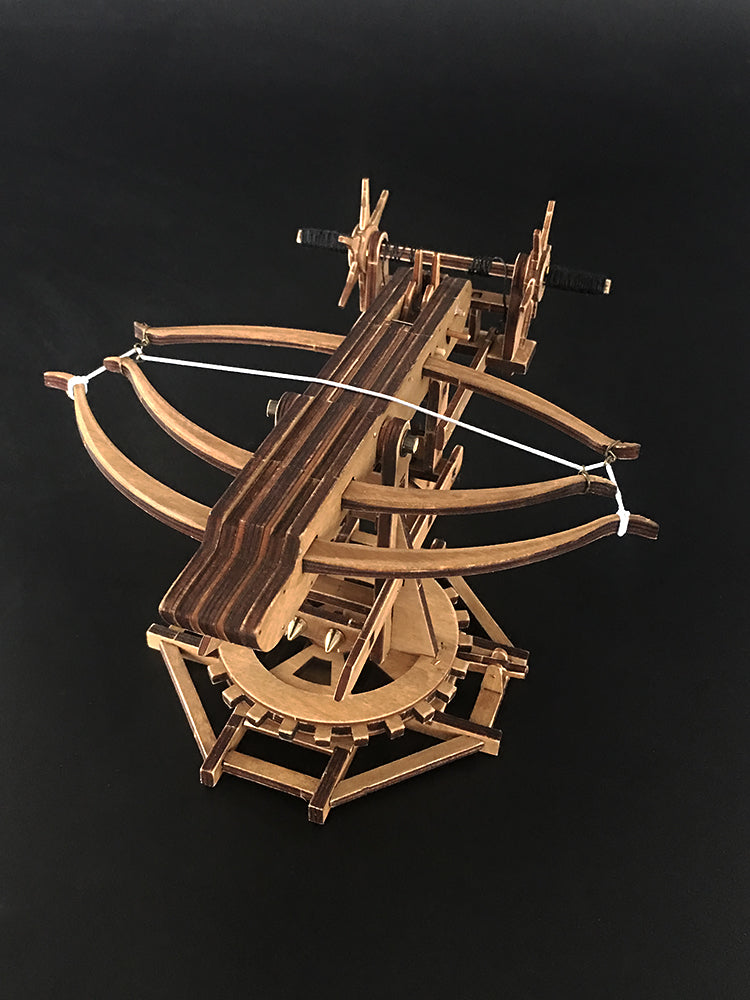 Rotating Crossbow Chariot Wooden Model Kit Ancient Crossbow Replica