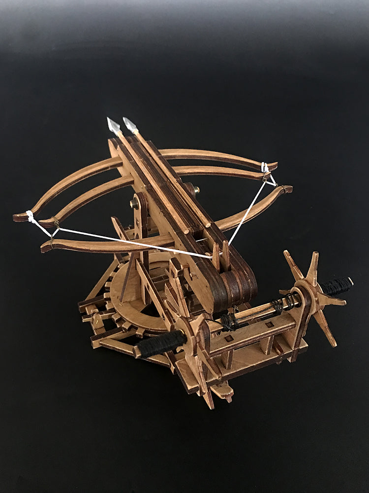 Rotating Crossbow Chariot Wooden Model Kit Ancient Crossbow Replica