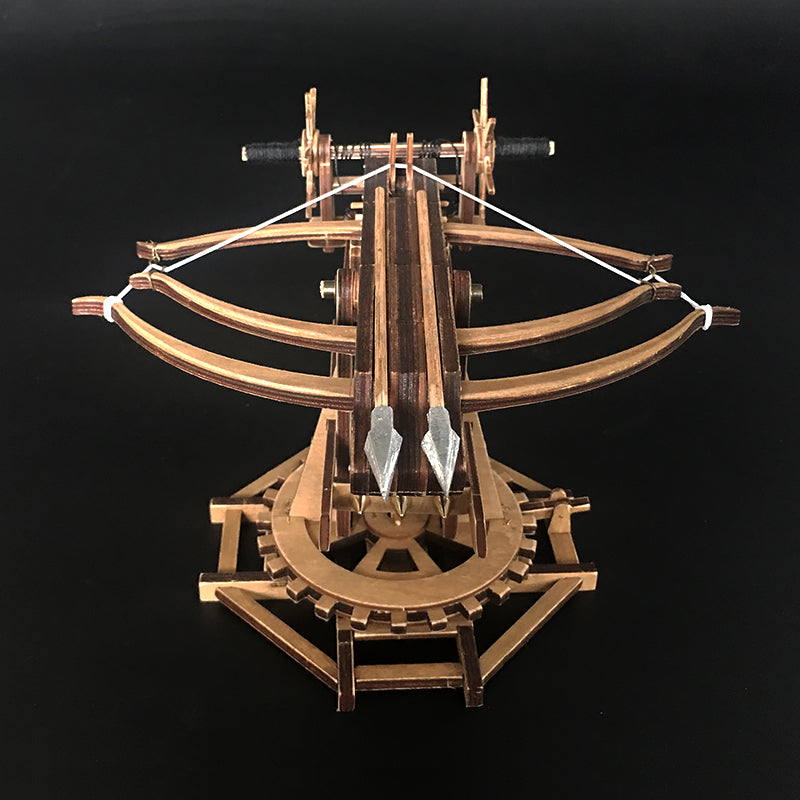 Rotating Crossbow Chariot Wooden Model Kit Ancient Crossbow Replica