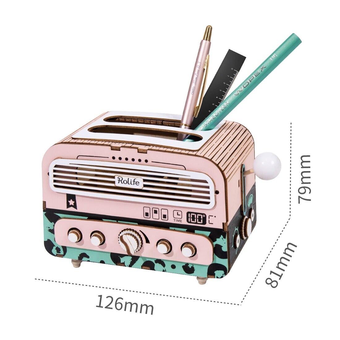 3D DIY Breadmaker Shape Brush Pen Holder Puzzle Game Steam Toy