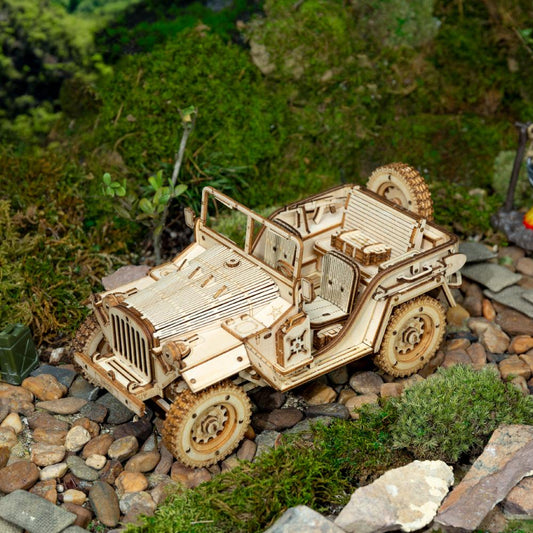 3D Army Jeep Wooden Puzzle Model Kit