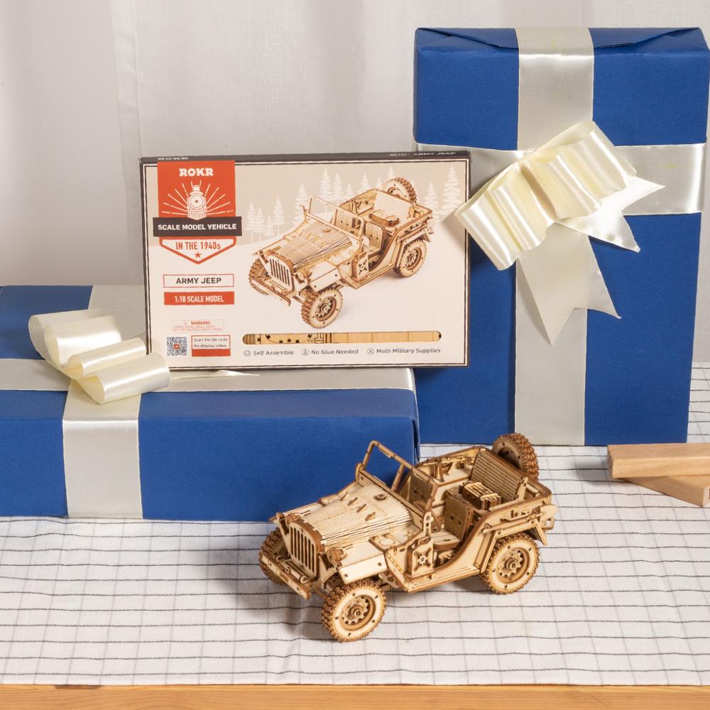 3D Army Jeep Wooden Puzzle Model Kit