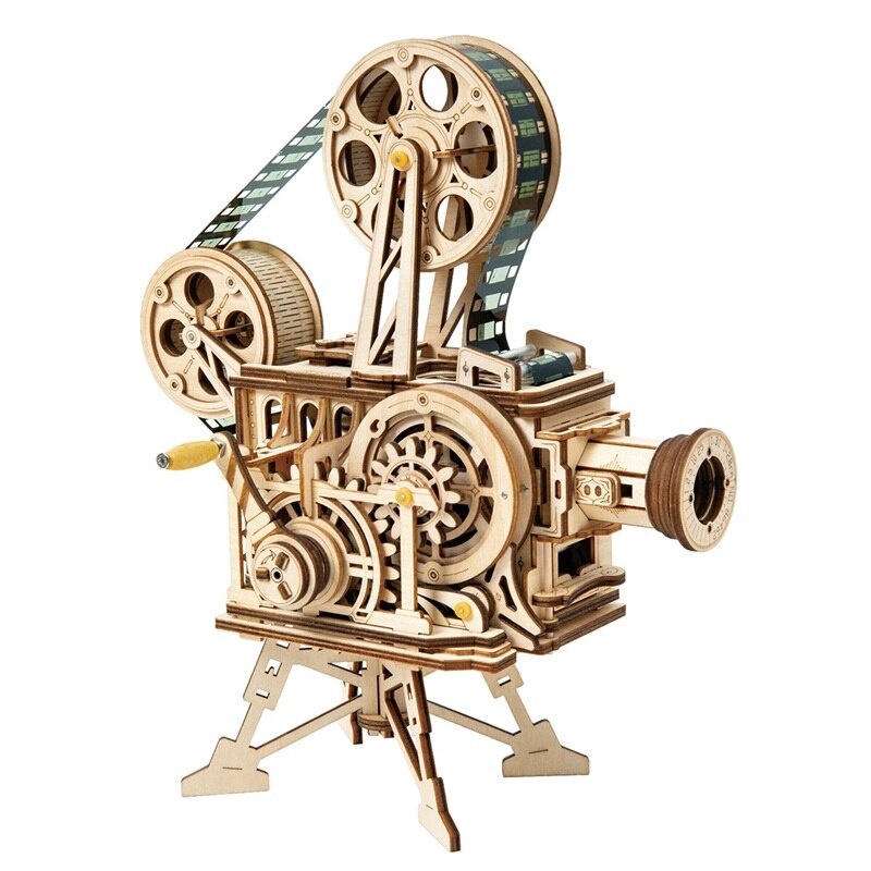 3D Hand Crank Film Projector Wooden Model Building Kits