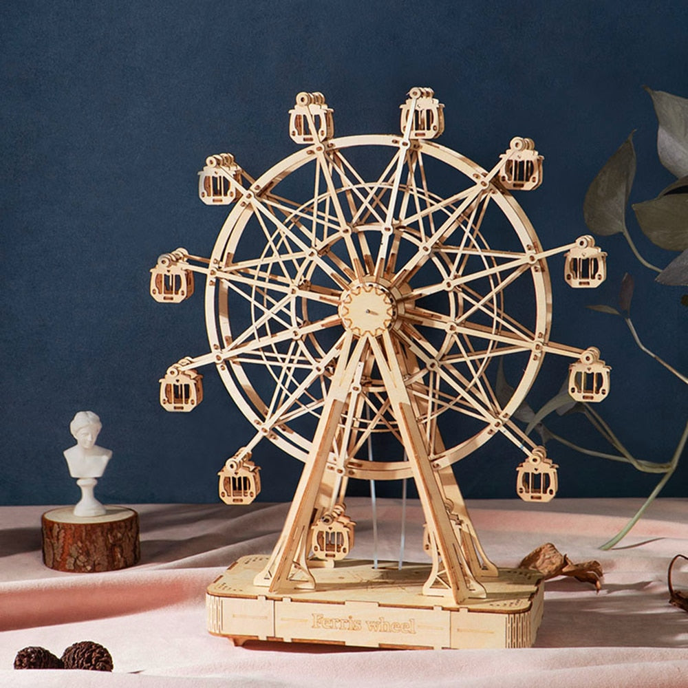 3D Ferris Wheel Wooden Model Building Block Kits