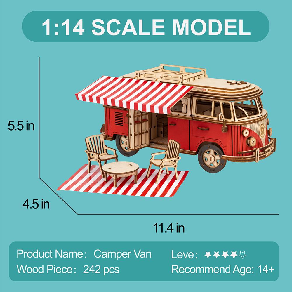 3D Camper Van Wooden Model Building Kits