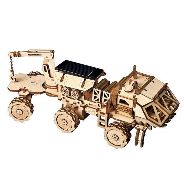 4 Kind 3D Wooden Space Hunting Solar Energy Car Model
