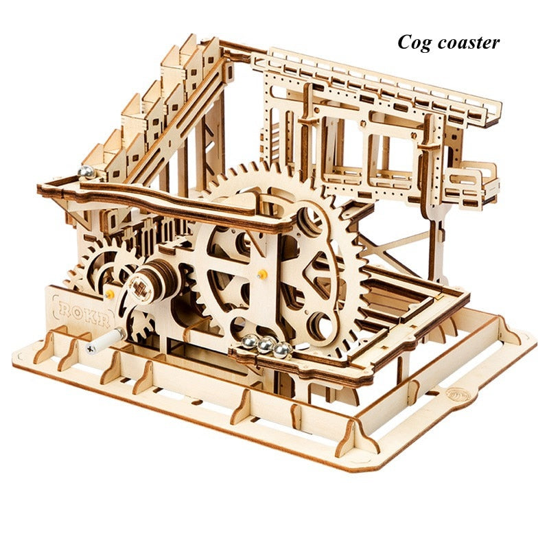 DIY Waterwheel Wooden Model Building Block Kits